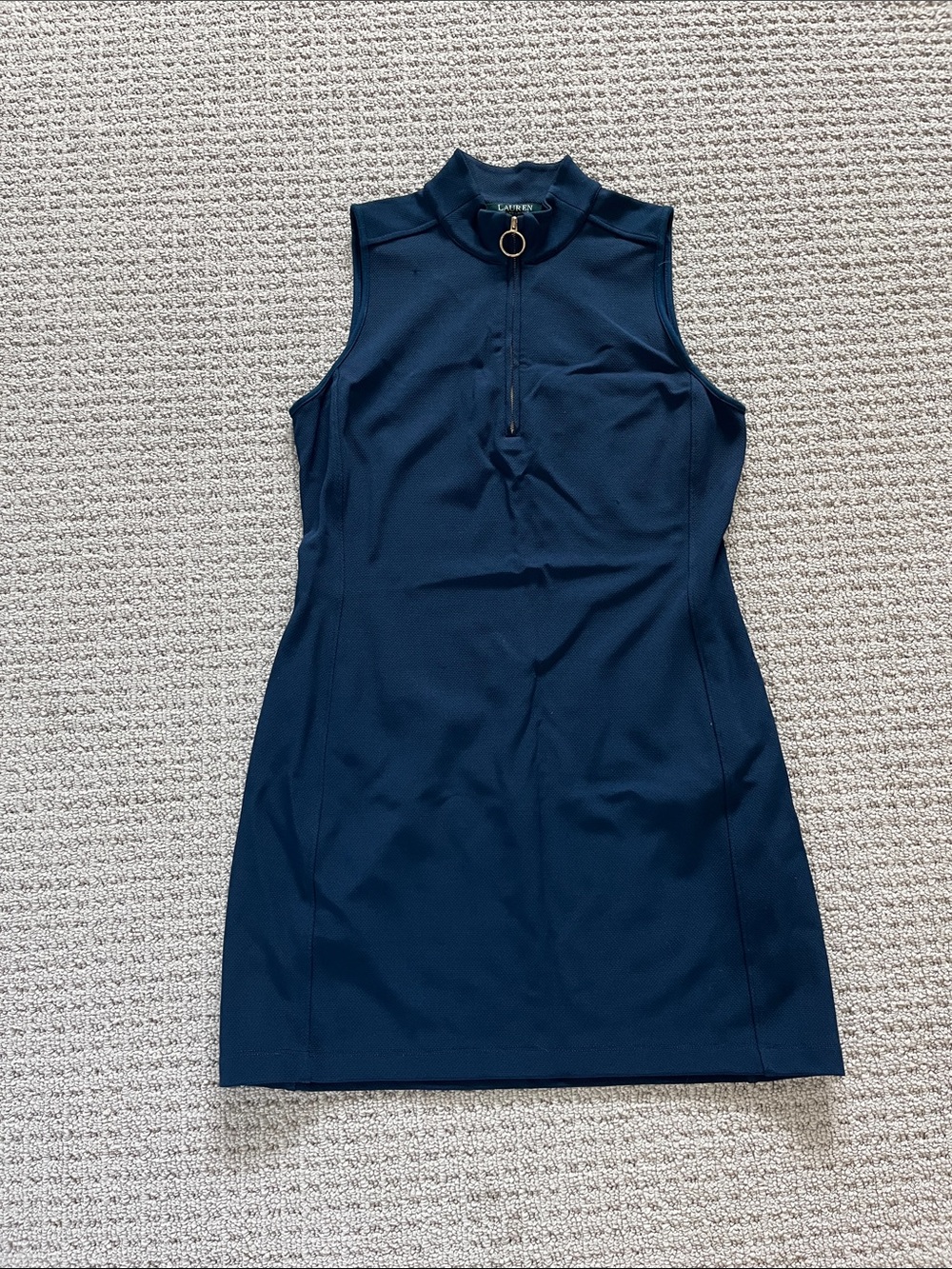 Lauren Ralph Lauren Navy Sleeveless Zip-Front Mini Dress